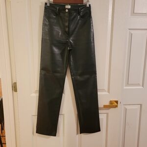 Aritzia Wilfred Women's Black Faux Leather Pants